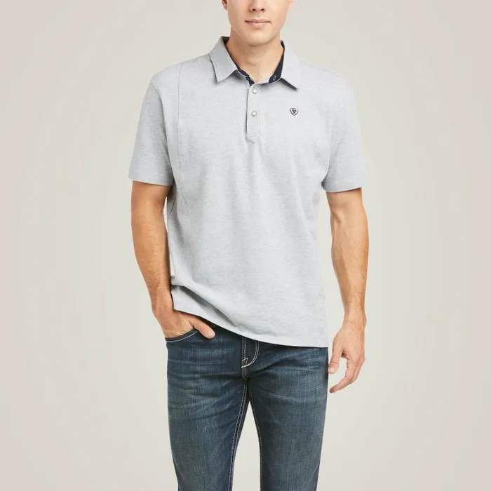 Men TShirts and Polos Ariat Medal Polo Heather Gray