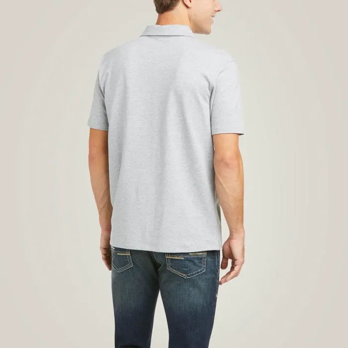 Men TShirts and Polos Ariat Medal Polo Heather Gray Men TShirts and Polos Ariat Medal Polo Heather Gray