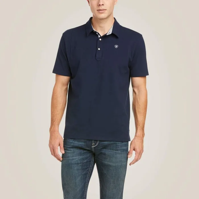 Men TShirts and Polos Ariat Medal Polo Navy