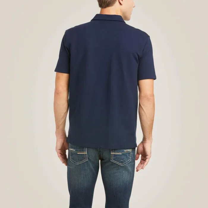 Men TShirts and Polos Ariat Medal Polo Navy Men TShirts and Polos Ariat Medal Polo Navy