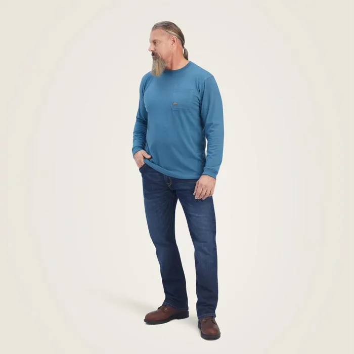 Men TShirts and Polos Ariat Rebar Cotton Strong American Raptor TShirt Indian Teal Men TShirts and Polos Ariat Rebar Cotton Strong American Raptor TShirt Indian Teal