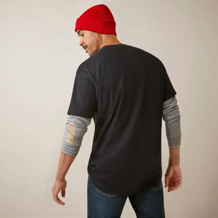 Men TShirts and Polos Ariat Rebar Cotton Strong Dually Black Heather Grey Men TShirts and Polos Ariat Rebar Cotton Strong Dually Black Heather Grey