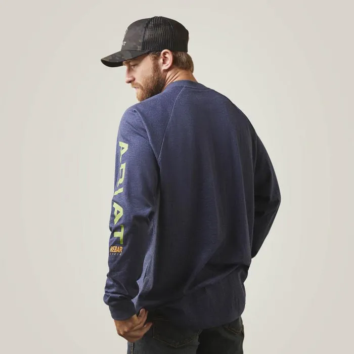 Men TShirts and Polos Ariat Rebar Cotton Strong Graphic Navy Heather Men TShirts and Polos Ariat Rebar Cotton Strong Graphic Navy Heather