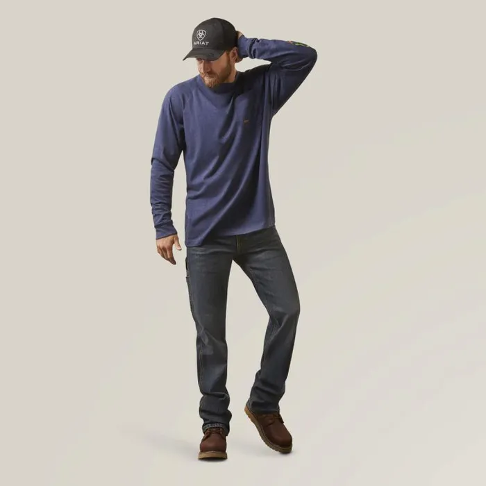 Men TShirts and Polos Ariat Rebar Cotton Strong Graphic Navy Heather Men TShirts and Polos Ariat Rebar Cotton Strong Graphic Navy Heather
