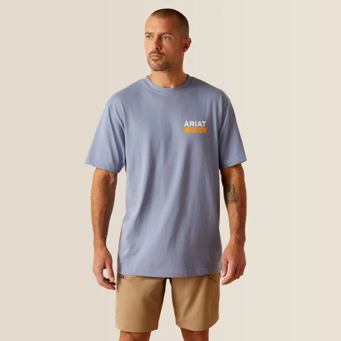 Men TShirts and Polos Ariat Rebar Cotton Strong Roughneck Graphic TShirt Infinity Heather Men TShirts and Polos Ariat Rebar Cotton Strong Roughneck Graphic TShirt Infinity Heather