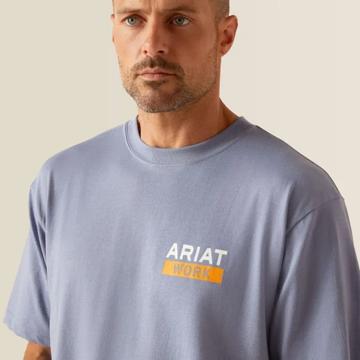Men TShirts and Polos Ariat Rebar Cotton Strong Roughneck Graphic TShirt Infinity Heather Men TShirts and Polos Ariat Rebar Cotton Strong Roughneck Graphic TShirt Infinity Heather