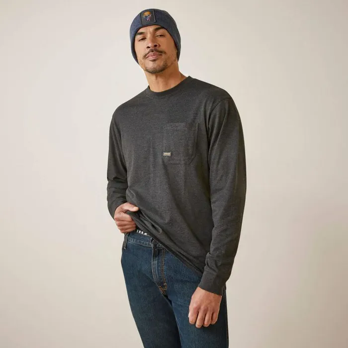 Men TShirts and Polos Ariat Rebar Cotton Strong Shock Fire Charcoal Heather Men TShirts and Polos Ariat Rebar Cotton Strong Shock Fire Charcoal Heather