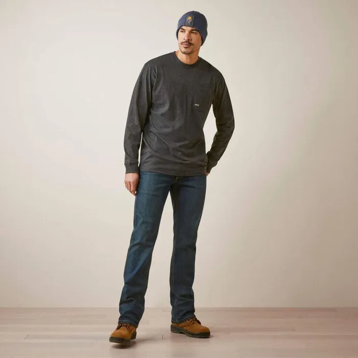 Men TShirts and Polos Ariat Rebar Cotton Strong Shock Fire Charcoal Heather Men TShirts and Polos Ariat Rebar Cotton Strong Shock Fire Charcoal Heather