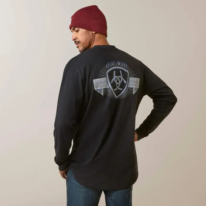 Men TShirts and Polos Ariat Rebar Cotton Strong Stacking Dimes Black