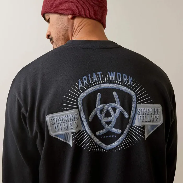 Men TShirts and Polos Ariat Rebar Cotton Strong Stacking Dimes Black Men TShirts and Polos Ariat Rebar Cotton Strong Stacking Dimes Black