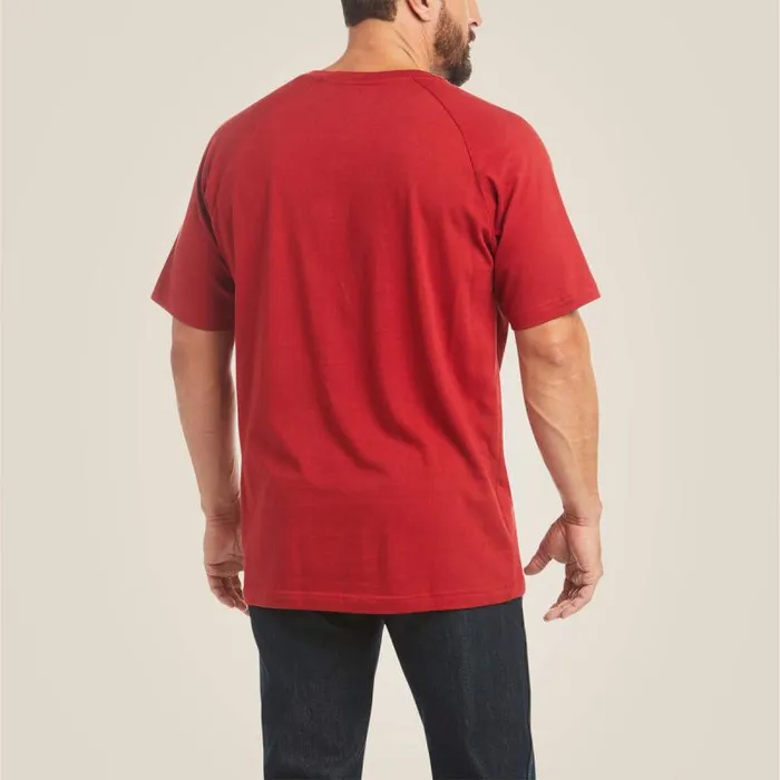 Men TShirts and Polos Ariat Rebar Cotton Strong TShirt Rio Red
