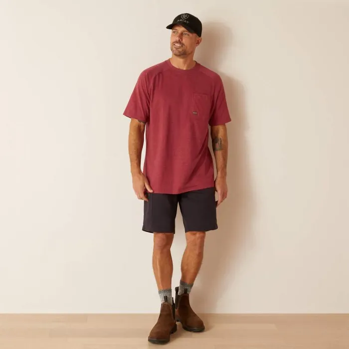 Men TShirts and Polos Ariat Rebar Cotton Strong TShirt Roan Rouge Heather Men TShirts and Polos Ariat Rebar Cotton Strong TShirt Roan Rouge Heather