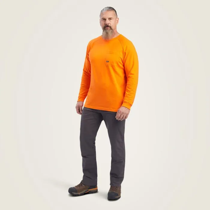Men TShirts and Polos Ariat Rebar Cotton Strong TShirt Safety Orange Men TShirts and Polos Ariat Rebar Cotton Strong TShirt Safety Orange