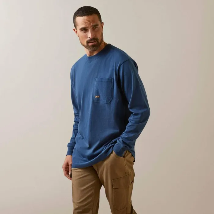 Men TShirts and Polos Ariat Rebar Cotton Strong Union City Blue Wing Teal Men TShirts and Polos Ariat Rebar Cotton Strong Union City Blue Wing Teal