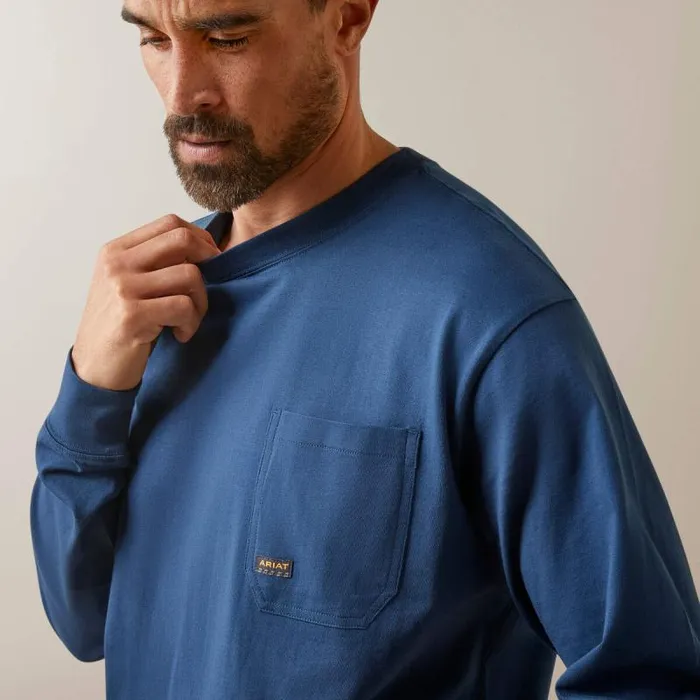 Men TShirts and Polos Ariat Rebar Cotton Strong Union City Blue Wing Teal Men TShirts and Polos Ariat Rebar Cotton Strong Union City Blue Wing Teal