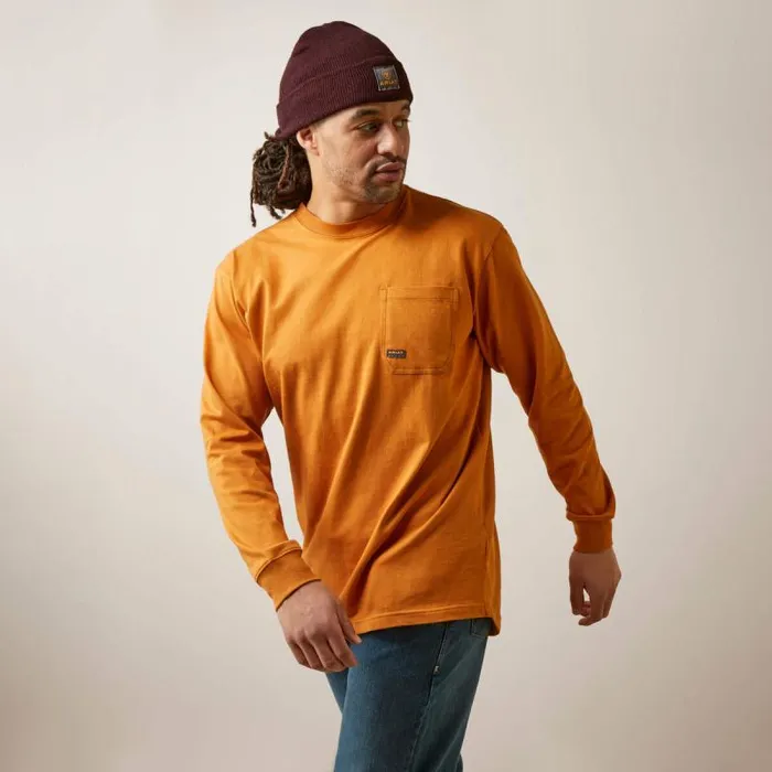 Men TShirts and Polos Ariat Rebar Cotton Strong Union City Honey Ginger Men TShirts and Polos Ariat Rebar Cotton Strong Union City Honey Ginger