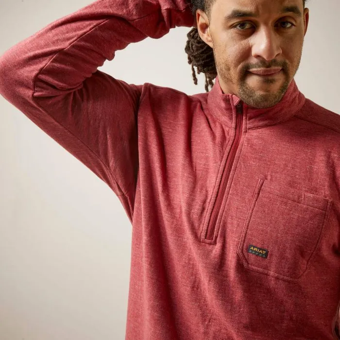 Men TShirts and Polos Ariat Rebar Foundation 14 Zip Shirt Brick Red Men TShirts and Polos Ariat Rebar Foundation 14 Zip Shirt Brick Red