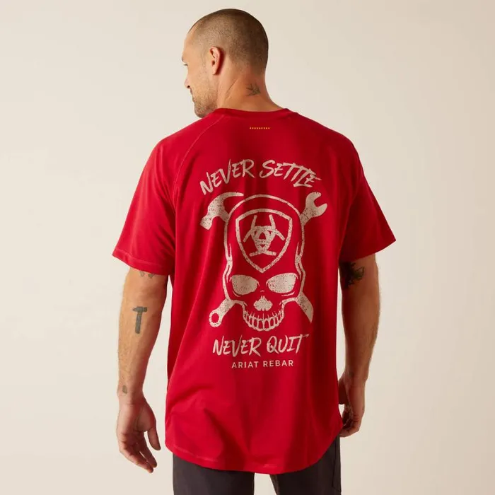 Men TShirts and Polos Ariat Rebar Heat Fighter Jolly Wrencher Jester Red