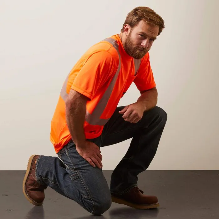 Men TShirts and Polos Ariat Rebar HiVis ANSI TShirt Hi Vis Orange