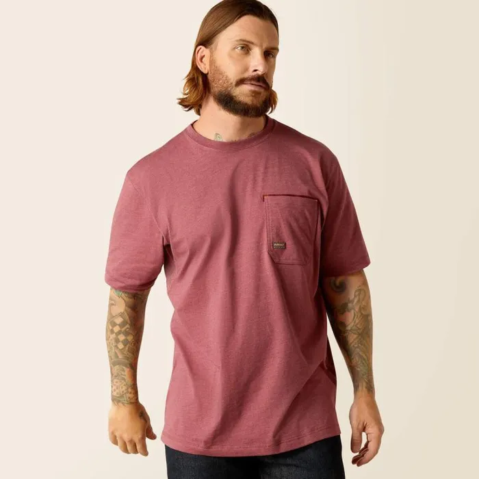 Men TShirts and Polos Ariat Rebar Workman American Scream Burgundy Heather Men TShirts and Polos Ariat Rebar Workman American Scream Burgundy Heather