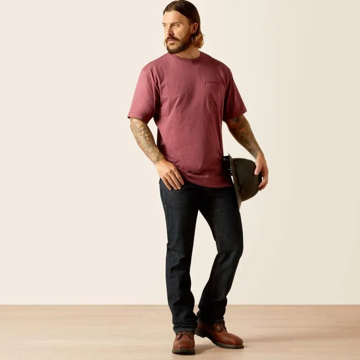 Men TShirts and Polos Ariat Rebar Workman American Scream Burgundy Heather Men TShirts and Polos Ariat Rebar Workman American Scream Burgundy Heather