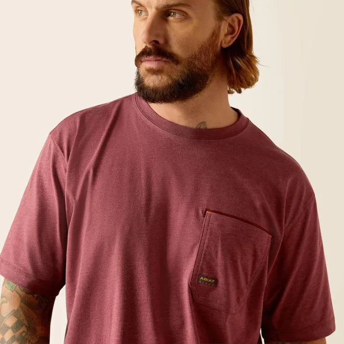 Men TShirts and Polos Ariat Rebar Workman American Scream Burgundy Heather Men TShirts and Polos Ariat Rebar Workman American Scream Burgundy Heather