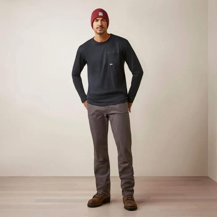 Men TShirts and Polos Ariat Rebar Workman Blueprint Black
