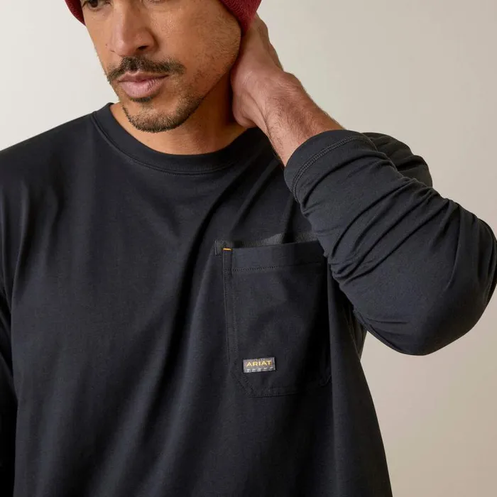 Men TShirts and Polos Ariat Rebar Workman Blueprint Black
