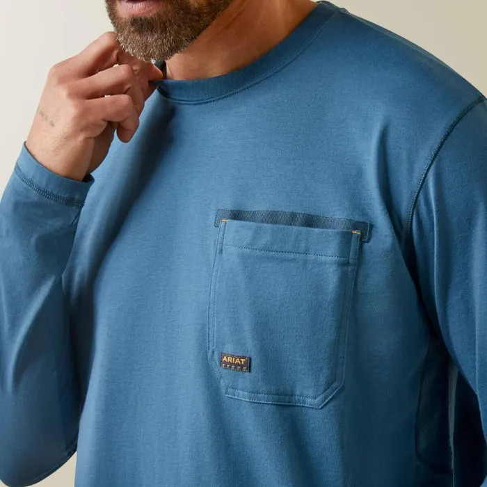 Men TShirts and Polos Ariat Rebar Workman Blueprint Indian Teal Men TShirts and Polos Ariat Rebar Workman Blueprint Indian Teal