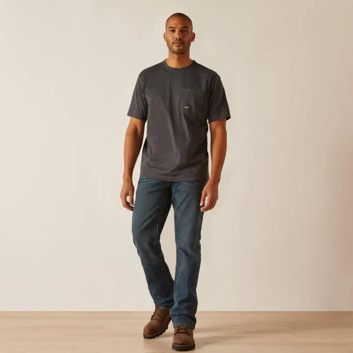 Men TShirts and Polos Ariat Rebar Workman Born For This TShirt Charcoalmexico