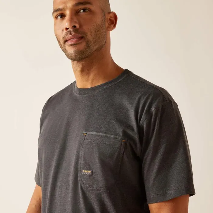 Men TShirts and Polos Ariat Rebar Workman Born For This TShirt Charcoalmexico