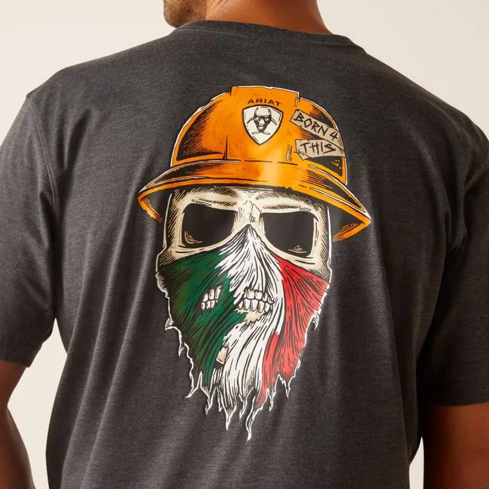 Men TShirts and Polos Ariat Rebar Workman Born For This TShirt Charcoalmexico