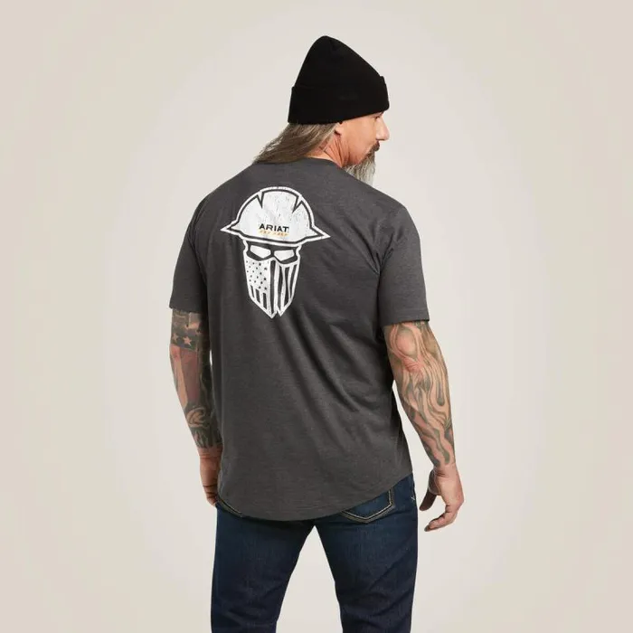 Men TShirts and Polos Ariat Rebar Workman Full Cover TShirt Charcoal Heather