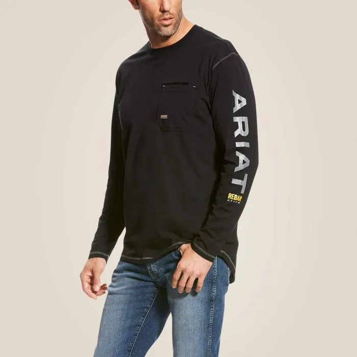 Men TShirts and Polos Ariat Rebar Workman Logo Black