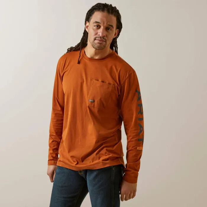 Men TShirts and Polos Ariat Rebar Workman Logo Carmel Cafe Seaborne