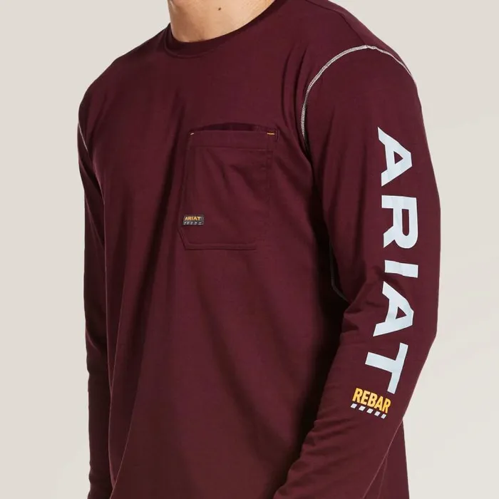 Men TShirts and Polos Ariat Rebar Workman Logo Malbec Men TShirts and Polos Ariat Rebar Workman Logo Malbec