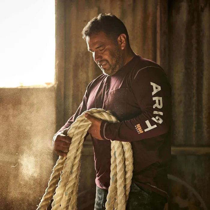 Men TShirts and Polos Ariat Rebar Workman Logo Malbec Men TShirts and Polos Ariat Rebar Workman Logo Malbec