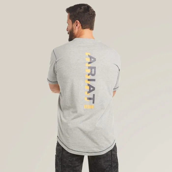 Men TShirts and Polos Ariat Rebar Workman Logo TShirt Heather Grey