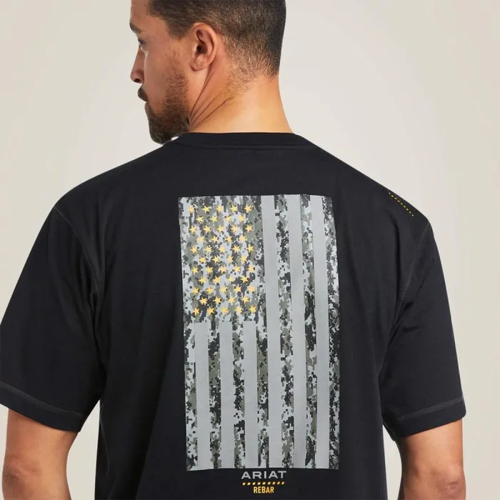Men TShirts and Polos Ariat Rebar Workman Reflective Flag TShirt Black Men TShirts and Polos Ariat Rebar Workman Reflective Flag TShirt Black