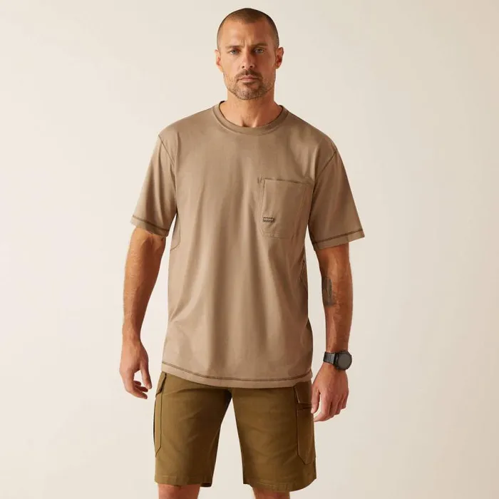 Men TShirts and Polos Ariat Rebar Workman TShirt Brindle Heather
