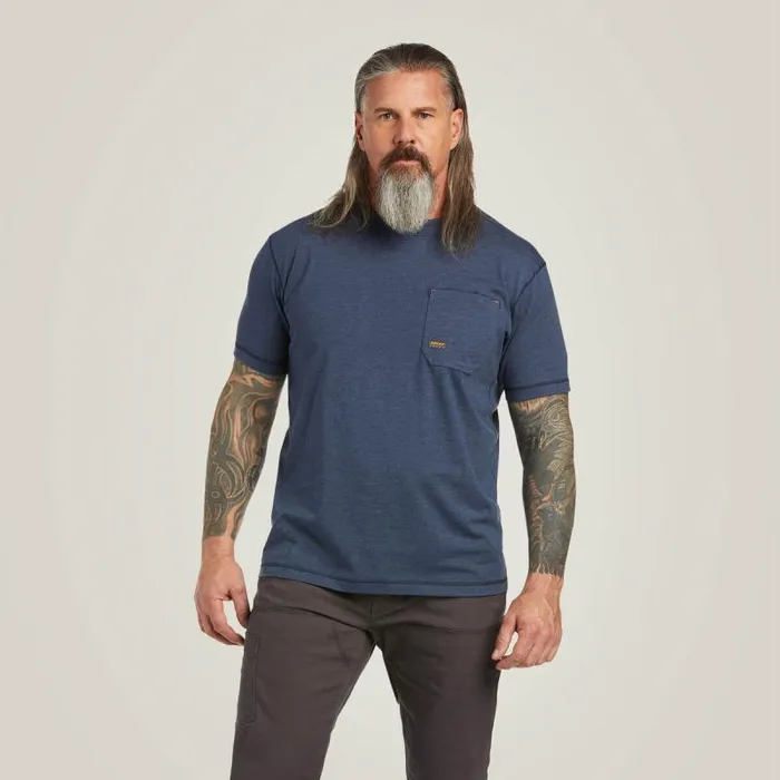 Men TShirts and Polos Ariat Rebar Workman TShirt Slate Heather
