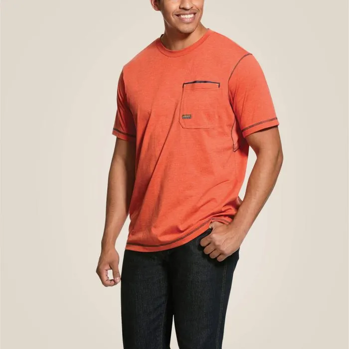 Men TShirts and Polos Ariat Rebar Workman TShirt Volcanic Heather
