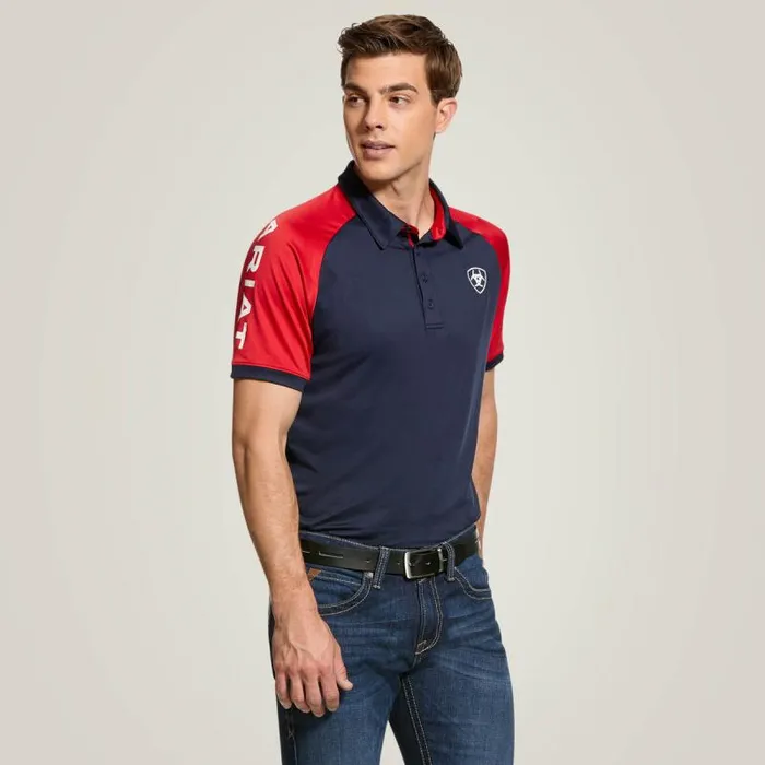 Men TShirts and Polos Ariat Team 30 Polo Navy
