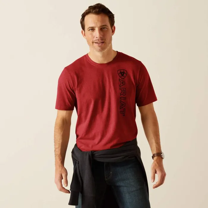 Men TShirts and Polos Ariat Vertical Logo TShirt Sundried Tomato
