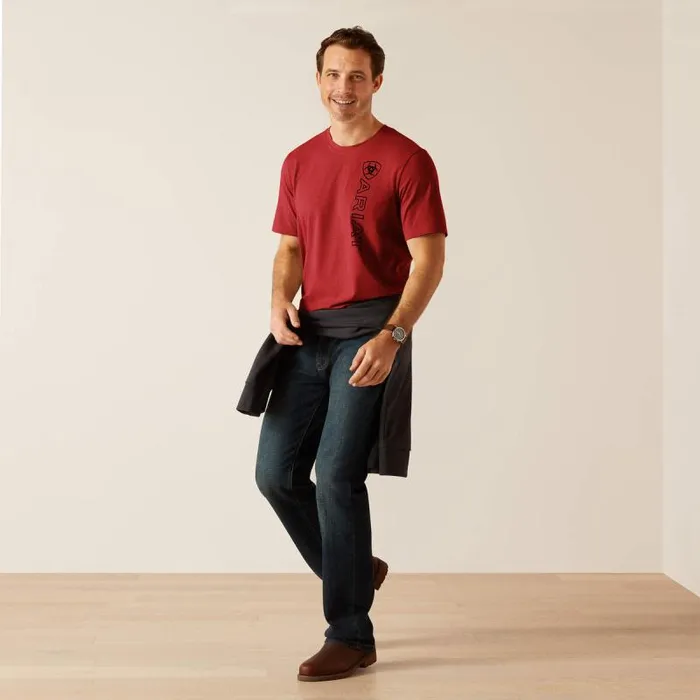 Men TShirts and Polos Ariat Vertical Logo TShirt Sundried Tomato
