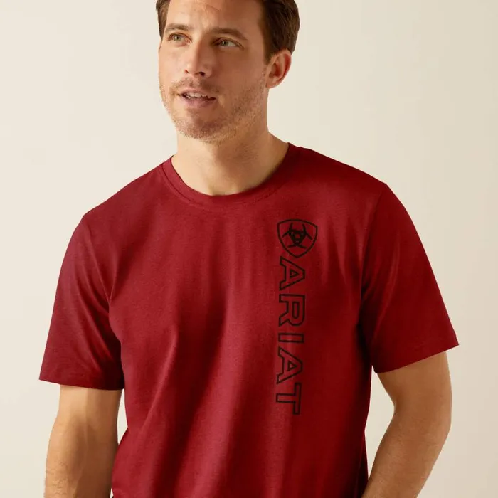 Men TShirts and Polos Ariat Vertical Logo TShirt Sundried Tomato