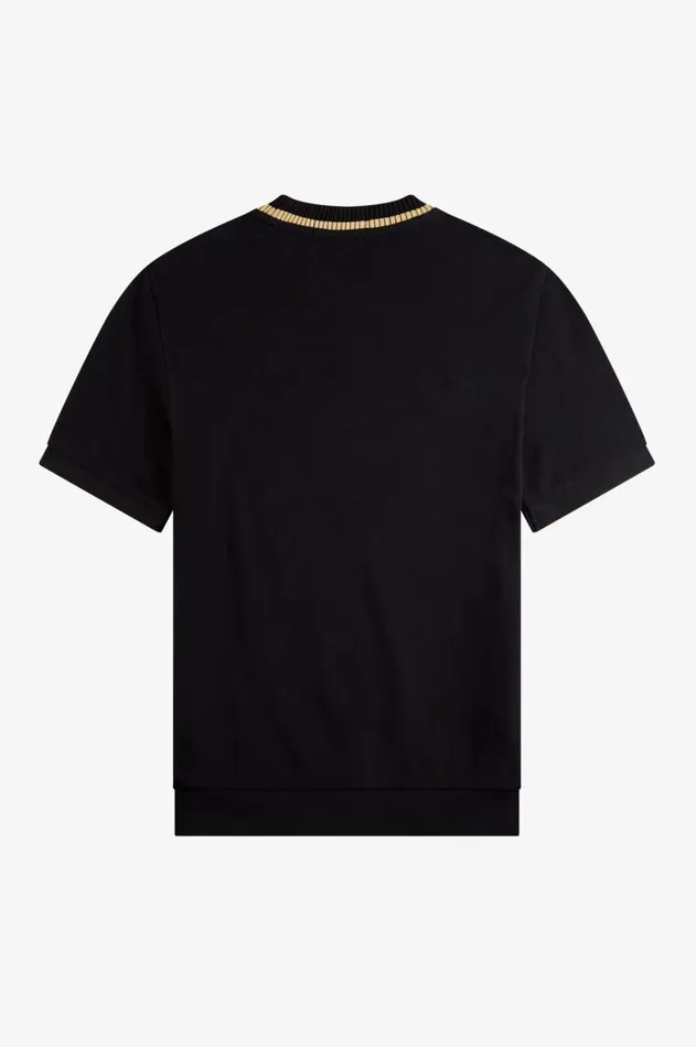 Men TShirts Fred Perry Crew Neck Piqu TShirt Black