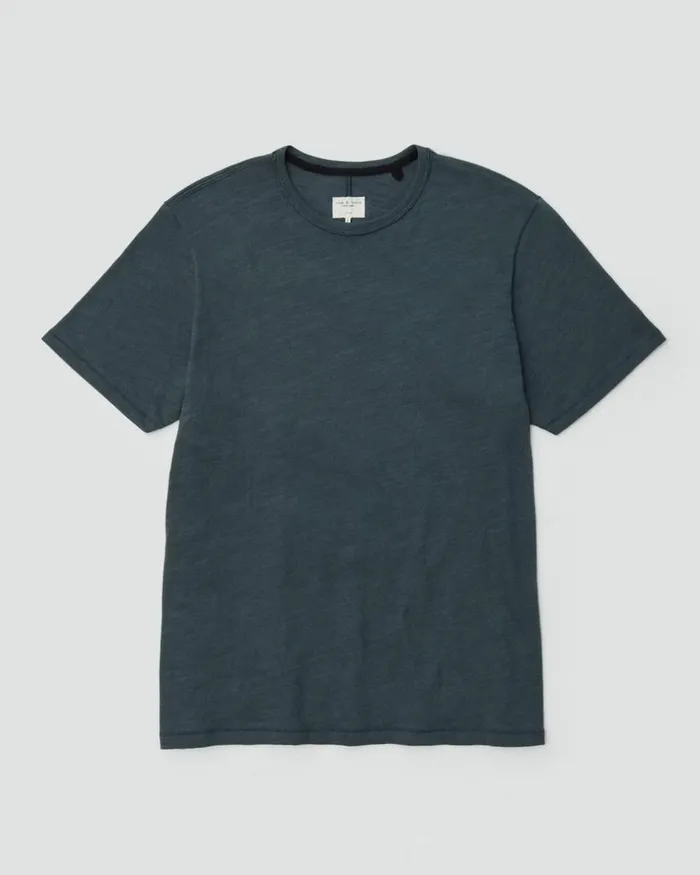 Men TShirts Rag 038 Bone Classic Flame Tee Shadow Green