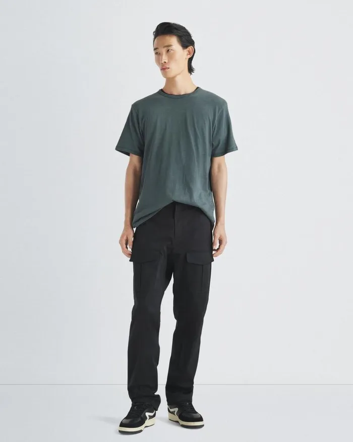 Men TShirts Rag 038 Bone Classic Flame Tee Shadow Green