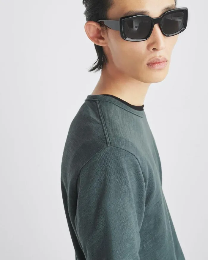 Men TShirts Rag 038 Bone Classic Flame Tee Shadow Green